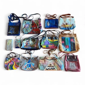 13 St. Leder Handtaschen handbemalt Upcycling Unikate u. a. Bear Picard Tamaris - Bild 1 von 2