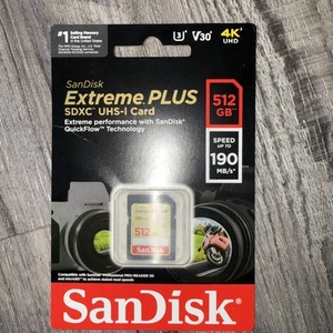 Cartes mémoire SanDisk SDSDXWV-512G-ANCIN Extreme Plus 512 Go SDHC SDXC UHS-I 🔥!!️✅ - Photo 1 sur 2