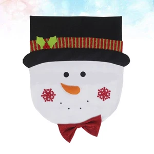 Christmas Chair Covers Protective Seat Back Case Removable Cartoon Chair Back - Picture 1 of 11