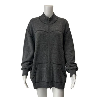 Suéter Neiman Marcus Gris Cremallera Completa Cachemir Talla XXL Foto 1 de 4