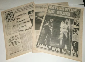 BLACK SABBATH Vintage UK Newspaper Article 1973 Bloody Sabbath Ozzy 3pc Lot - Picture 1 of 4