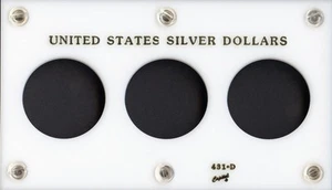 Capital Plastic 3-1/2" x 6" 3-coin holder U.S. Silver Dollar 38.1mm - White - Picture 1 of 1