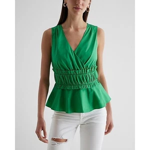Express V-neck Ruffle Peplum Tank Top M - Picture 1 of 8