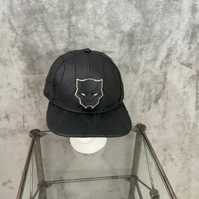 Sombrero Pantera Negro Espalda a Presión Ajustable Negro Película Imitación Cuero Marvel Película Para Hombres Foto 1 de 4