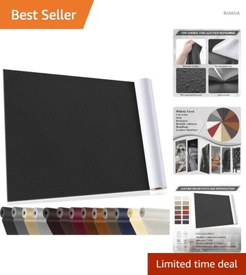 Kunstleder Selbstklebend Schwarz 40x160cm Reparaturset für Möbel Autositz Sof... - Bild 1 von 4