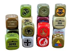 Bolt Action D6 Dice Set Order Fire Damage US Marines WW2 Wargaming Die 1-6 - Picture 1 of 19