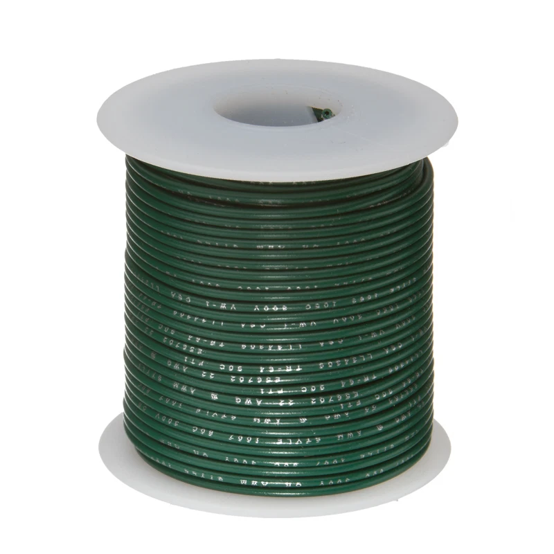 REMINGTON INDUSTRIES 24 AWG Gauge Stranded Hook Up Wire Green 100 ft 0.0201" UL1007 300 Volts