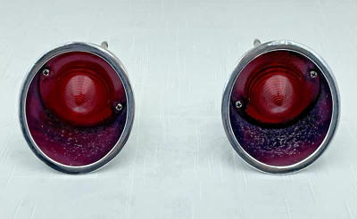 1961 1962 Chevrolet Corvette Taillights Outboard Left & Right Tail Lights Lamps - Image 1 of 4