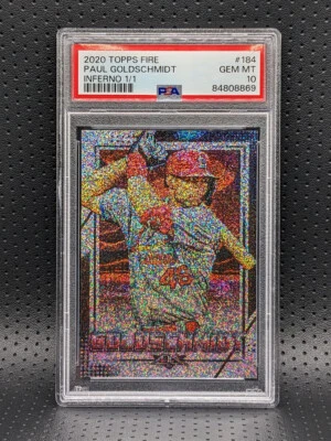 2020 Topps Fire Paul Goldschmidt INFERNO 1/1 PSA 10 GEM *POP 1* Rare Foil - Image 1 of 2