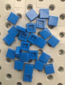 Lego Blue Flat Tiles 1x1 Square Smooth Finish Buildings Roof 25pcs