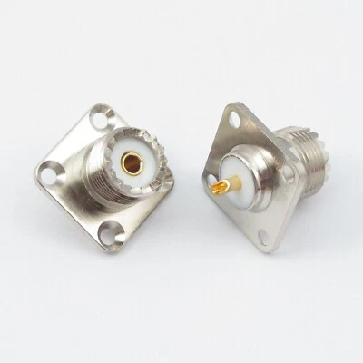 UHF Female jack SO239 SO-239 Socket Panel Mount Chassis Connector Square Solder - Image 1 of 4