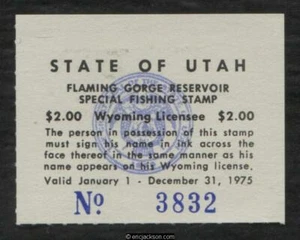 UTAH Flaming Gorge Reciprocity Fishing Wooton 12 como nuevo, NH, en muy buen estado - Imagen 1 de 1