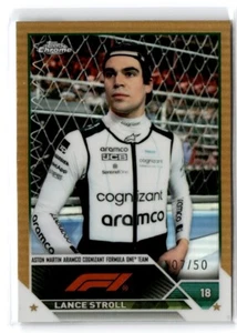 2023-24 Topps Formula One Chrome Gold Refractor Lance Stroll 7/50 Aston Martin - Picture 1 of 2