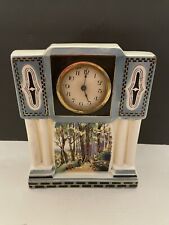 Antique 1920’s Porcelain Mantle Clock - Hand Painted Art Deco Germany