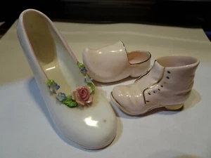 VINTAGE Staffordshire Shoes, Bone China - Picture 1 of 7