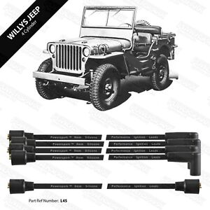 Willys Jeep 8mm Double Silicone Performance HT Leads Black