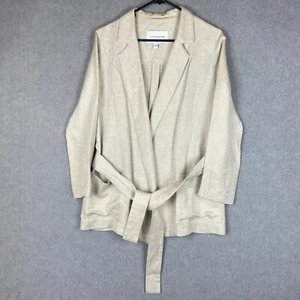 Viktoria Woods Jacket Womens Size 1 Light Beige Linen Blend Belted Blazer - Picture 1 of 6