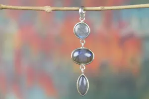 Wunderbar Labradorite Edelstein 925 Sterling Silber Handgemacht Anhänger - Bild 1 von 5