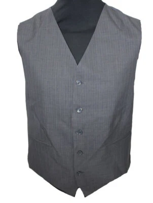 HERREN ANZUGWESTE WESTE HERRENWESTE ANTRAZIT GRAU  NADELSTREIFEN FEIN 50 NEU - Bild 1 von 3