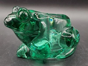 Indiana Glass Vintage Retro Green Glass FROG Tea Light Candle Holder - Picture 1 of 8