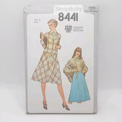Simplicity 8441 Misses' Jacket Skirt And Blouse Top Sewing Pattern Size 10 Uncut - Image 1 of 4