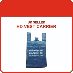 Plastic carry bags blue white all sizes supermarkets shops - Picture 1 of 1