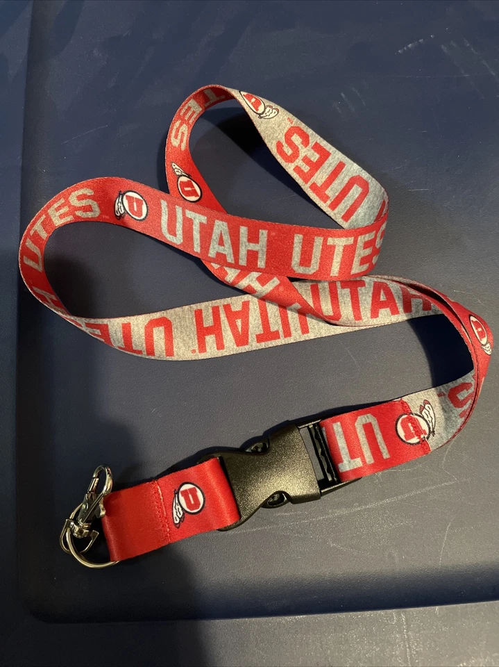NWT NCAA Universty of Utah Utes Red Detachable Lanyard Keychain - Image 1 of 1