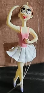 Vtg. Ashley Ballerina Resin Ornament 3.5" Pink Outfit Color NEW NOS - Picture 1 of 4