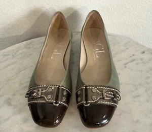 AGL ATILIO GIUSTI LEOMBRUNI Black & Gray Leather Ballet Flats. Wm Sz 38 1/2 M. - Picture 1 of 24