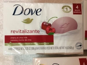 4 pks Dove Bar Soap Revitalization Cherry & Chia Milk, 3.75oz - 16 Bars - Picture 1 of 1