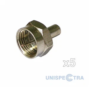 5 x 75 OHM Ω F spina maschio RF terminator coassiale cavo satellitare aereo - Foto 1 di 2