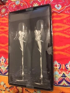New! Studio Mr. & Mrs. Stemware Set w/Sparkly Hearts Priced $39.99 - Picture 1 of 3