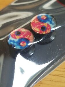 Pierced Nation Tie Dye Yin Yang Acrylic Gauges Size 00G/10MM ~ Spencer's ~ New!