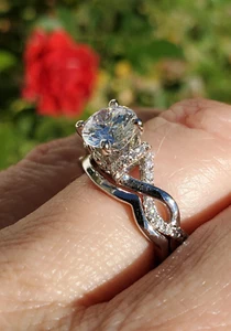 Valina Bridals Simulated Diamond Bridal Set Wedding Engagement Ring Size 6.25 - Picture 1 of 16
