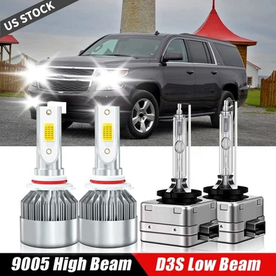 Combo faros LED haz alto bajo 9005+D3S para Chevrolet Suburban 2015-2020 Foto 1 de 4