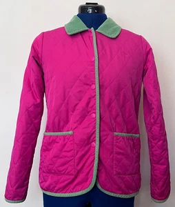 Lilly Pulitzer Mädchen Jacke Größe 14 rosa gesteppt Knopf grüner Besatz - Bild 1 von 6