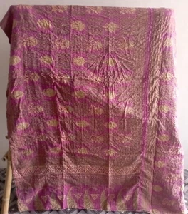 Handmade Kantha Quilt Indian Bedding Bedspread Quilt Coverlet Blanket Throw Twin - Picture 1 of 2