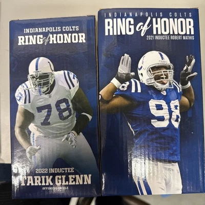 Indianapolis Colts ROH Bobblehead Lote de 2 Robert Mathis Tarik Glenn Foto 1 de 4