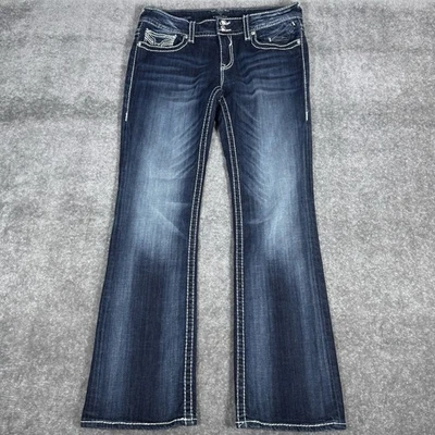 Vigoss Jeans Women's 32x33 Blue Denim New York Bootcut Embellished Stitching - Image 1 of 4