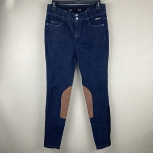 Kerrits Riding Pants Breeches Stretch Knee Patch Denim Girls XL excellent cond. - Picture 1 of 17
