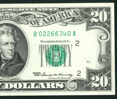 20 美元 1969 年联邦储备钞票 * 纸币拍卖 — 第 1/3 张图片