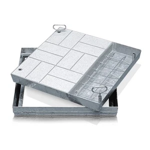 Zarges Schachtabdeckung Stahl mit Wanne 600mm x 600mm DIN EN 124 i.V.DIN 1229 - Bild 1 von 2