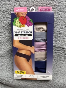 Fruit of the Loom Women's 6pk Seamless Thong - Size 7 - Picture 1 of 3