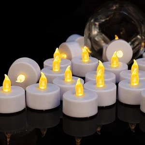 Battery Operated Tea Lights Candles: 100 Pack Realistic and Bright Flickering... - Picture 1 of 7