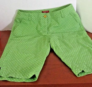 CHARTER CLUB Green Polka Dot SlimItUp LONG SHORTS ~ Women's 4 - Picture 1 of 4