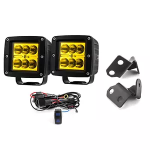 3" 48W Amber LED Light Pods+A-Pillar Mount Wire For Kawasaki Teryx KRX 1000 - Foto 1 di 11