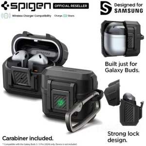 For Samsung Galaxy Buds 3/ Pro Case SPIGEN Lock Fit Secure Ring Rugged Cover - Picture 1 of 20
