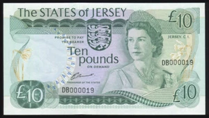 Jersey - 10 Pounds - P13a - DB000019 - Low Serial - Unc - Bild 1 von 2