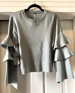 Poof hellgrüner Rüsche Ärmelpullover - Bild 1 von 4