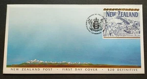 1994 New Zealand High Value $20 Definitive Issue - Mountain Mt Cook 1v Stamp FDC - Picture 1 of 4